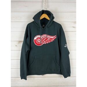 Pro Player Sweatshirt Mens XL Black Detroit Red Wings NHL Hoodie Pullover Logo